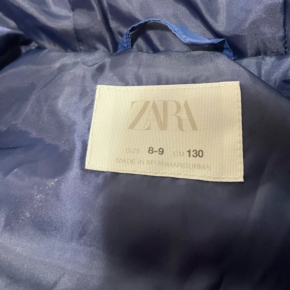ZARA Boys Puffer Vest Sizer 8-9 Lightweight Blue Jacket Transition Layering